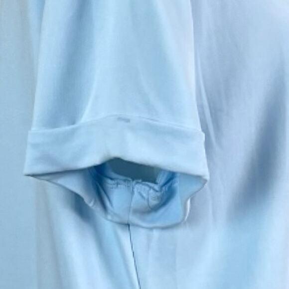 Stylus Women’s Top Pullover Crew Neck Rolled Sleeve Light Baby Blue Size Large - Picture 9 of 14